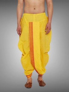 ethnicvilla tradition readymade dhoti for men cotton silk dhoti punjabi yellow self design men dhoti