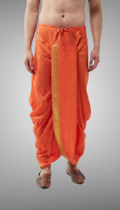 ethnicvilla men confertable stitched dhoti silk self design men dhoti