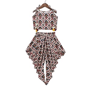 ETHNOS Fashion Girls Rayon Printed Readymade Top