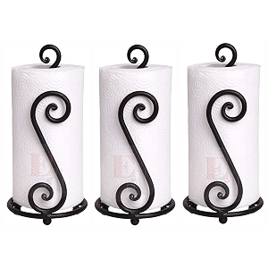 napkin toilet paper holder roll stand storage organizer and dispenser for bathroom vanity shelf cabinet organization s-curvy style set of 3