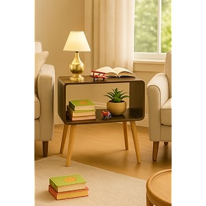 ETIQUETTE ART Wooden Nightstand End Table Bed