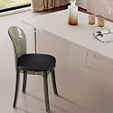 Etlegor Clear Acrylic Dining Chair, Modern Office Negotiation Chair with Seat Cushions for Kitchen, Dining Room, Outdoor Party(Clear Gray)