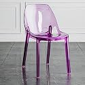 Etlegor Transparent Acrylic Dinning Chairs, Curved Backrest Kitchen Chairs Ladies Dressing Stool for Home Office, Cafe, and Wedding Events(Clear Purple)