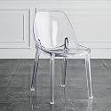 Etlegor Transparent Acrylic Dinning Chairs, Curved Backrest Kitchen Chairs Ladies Dressing Stool for Home Office, Cafe, and Wedding Events(Clear Color)