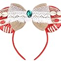 ETLUK Ears Headband for Women Girls Adult, Sequin Bow Headbands Hairs Accessories for Cosplay Accessories Party Decorations