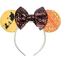 ETLUK Mouse Ears Headband, Animal Mouse Ears with Sequin Bow for Women Girls, Parks Ears for Cosplay Accessories Party (Lion)