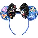 ETLUK Sequin Bow Headband, Sparkly Blue Costume Headband for Women Girls, Hairband for Cosplay Accessories Party Decorations
