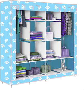 etoly pc collapsible wardrobe finish color - baby paw blue -27 diydo-it-yourself