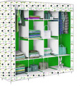 Etoly 12 Shelf Foldable Collapsible Wardrobe Storage Organizer Almirah Cloth Rack PC Collapsible Wardrobe (Finish Color - Butterfly Green3, DIY(Do-It-Yourself))