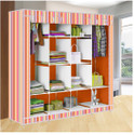Etoly 12 Shelf Foldable Collapsible Wardrobe Storage Organizer Almirah Cloth Rack PC Collapsible Wardrobe (Finish Color - Orange -8, DIY(Do-It-Yourself))