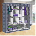 Etoly 12 Shelf Foldable Collapsible Wardrobe Storage Organizer Almirah Cloth Rack PC Collapsible Wardrobe (Finish Color - Grey1, DIY(Do-It-Yourself))