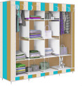 Etoly 12 Shelf Foldable Collapsible Wardrobe Storage Organizer Almirah Cloth Rack PC Collapsible Wardrobe (Finish Color - Beige -17, DIY(Do-It-Yourself))