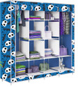 Etoly 12 Shelf Foldable Collapsible Wardrobe Storage Organizer Almirah Cloth Rack PC Collapsible Wardrobe (Finish Color - Before Christmas Blue -21, DIY(Do-It-Yourself))