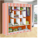 Etoly 12 Shelf Foldable Collapsible Wardrobe Storage Organizer Almirah Cloth Rack PC Collapsible Wardrobe (Finish Color - Orange -8, DIY(Do-It-Yourself))