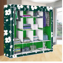 Etoly 12 Shelf Foldable Collapsible Wardrobe Storage Organizer Almirah Cloth Rack PC Collapsible Wardrobe (Finish Color - Green -19, DIY(Do-It-Yourself))