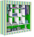 Etoly 12 Shelf Foldable Collapsible Wardrobe Storage Organizer Almirah Cloth Rack PC Collapsible Wardrobe (Finish Color - Green4, DIY(Do-It-Yourself))
