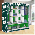 Etoly 12 Shelf Foldable Collapsible Wardrobe Storage Organizer Almirah Cloth Rack PC Collapsible Wardrobe (Finish Color - Green -19, DIY(Do-It-Yourself))