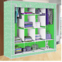 Etoly 12 Shelf Foldable Collapsible Wardrobe Storage Organizer Almirah Cloth Rack PC Collapsible Wardrobe (Finish Color - Green5, DIY(Do-It-Yourself))