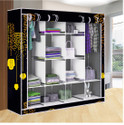 Etoly 12 Shelf Foldable Collapsible Wardrobe Storage Organizer Almirah Cloth Rack PC Collapsible Wardrobe (Finish Color - Black -11, DIY(Do-It-Yourself))