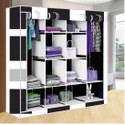 Etoly 12 Shelf Foldable Collapsible Wardrobe Storage Organizer Almirah Cloth Rack PC Collapsible Wardrobe (Finish Color - Black6, DIY(Do-It-Yourself))