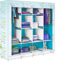 Etoly 12 Shelf Foldable Collapsible Wardrobe Storage Organizer Almirah Cloth Rack PC Collapsible Wardrobe (Finish Color - Sky Blue7, DIY(Do-It-Yourself))