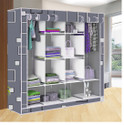 Etoly 12 Shelf Foldable Collapsible Wardrobe Storage Organizer Almirah Cloth Rack PC Collapsible Wardrobe (Finish Color - Awesome Box Grey -24, DIY(Do-It-Yourself))