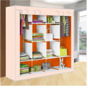 Etoly 12 Shelf Foldable Collapsible Wardrobe Storage Organizer Almirah Cloth Rack PC Collapsible Wardrobe (Finish Color - Orange -18, DIY(Do-It-Yourself))