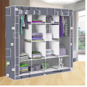 Etoly 12 Shelf Foldable Collapsible Wardrobe Storage Organizer Almirah Cloth Rack PC Collapsible Wardrobe (Finish Color - Awesome Box Grey -24, DIY(Do-It-Yourself))