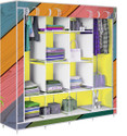 Etoly 12 Shelf Foldable Collapsible Wardrobe Storage Organizer Almirah Cloth Rack PC Collapsible Wardrobe (Finish Color - Brown -16, DIY(Do-It-Yourself))