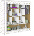 Etoly 12 Shelf Foldable Collapsible Wardrobe Storage Organizer Almirah Cloth Rack PC Collapsible Wardrobe (Finish Color - Dogi Beige -31, DIY(Do-It-Yourself))