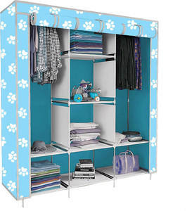 etoly 8 shelf foldable collapsible wardrobe storage organizer almirah cloth rack pc collapsible wardrobe finish color - baby paw print 27 diydo-it-yourself