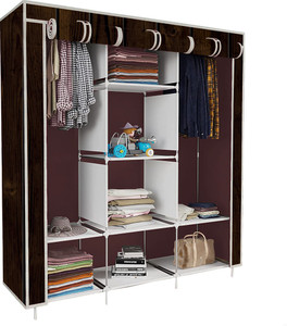 etoly 8 shelf foldable collapsible wardrobe storage organizer almirah cloth rack pc collapsible wardrobe finish color - wood print 15 diydo-it-yourself