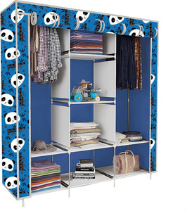 etoly 8 shelf foldable collapsible wardrobe storage organizer almirah cloth rack pc collapsible wardrobe finish color - before christmas print 21 diydo-it-yourself