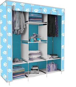 etoly 8 shelf foldable collapsible wardrobe storage organizer almirah cloth rack pc collapsible wardrobe finish color - baby paw print 27 diydo-it-yourself
