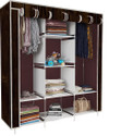 Etoly 8 Shelf Foldable Collapsible Wardrobe Storage Organizer Almirah Cloth Rack PC Collapsible Wardrobe (Finish Color - Wood print (15), DIY(Do-It-Yourself))