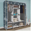 Etoly 8 Shelf Foldable Collapsible Wardrobe Storage Organizer Almirah Cloth Rack PC Collapsible Wardrobe (Finish Color - House Cartoon Grey (12), DIY(Do-It-Yourself))