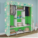 Etoly 8 Shelf Foldable Collapsible Wardrobe Storage Organizer Almirah Cloth Rack PC Collapsible Wardrobe (Finish Color - Cartoon Rabbit print (22), DIY(Do-It-Yourself))