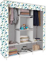 Etoly 8 Shelf Foldable Collapsible Wardrobe Storage Organizer Almirah Cloth Rack PC Collapsible Wardrobe (Finish Color - Peacock Feather print (20), DIY(Do-It-Yourself))