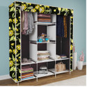 Etoly 8 Shelf Foldable Collapsible Wardrobe Storage Organizer Almirah Cloth Rack PC Collapsible Wardrobe (Finish Color - Daisy Floral print (26), DIY(Do-It-Yourself))