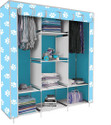 Etoly 8 Shelf Foldable Collapsible Wardrobe Storage Organizer Almirah Cloth Rack PC Collapsible Wardrobe (Finish Color - Baby Paw print (27), DIY(Do-It-Yourself))