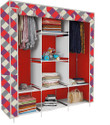 Etoly 8 Shelf Foldable Collapsible Wardrobe Storage Organizer Almirah Cloth Rack PC Collapsible Wardrobe (Finish Color - Diamond Wall Print (23), DIY(Do-It-Yourself))