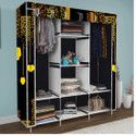 Etoly 8 Shelf Foldable Collapsible Wardrobe Storage Organizer Almirah Cloth Rack PC Collapsible Wardrobe (Finish Color - Premium Building Black (11), DIY(Do-It-Yourself))
