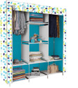 Etoly 8 Shelf Foldable Collapsible Wardrobe Storage Organizer Almirah Cloth Rack PC Collapsible Wardrobe (Finish Color - Colorful Leaves (30), DIY(Do-It-Yourself))