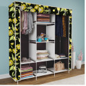 Etoly 8 Shelf Foldable Collapsible Wardrobe Storage Organizer Almirah Cloth Rack PC Collapsible Wardrobe (Finish Color - Daisy Floral print (26), DIY(Do-It-Yourself))