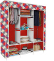 Etoly 8 Shelf Foldable Collapsible Wardrobe Storage Organizer Almirah Cloth Rack PC Collapsible Wardrobe (Finish Color - Diamond Wall Print (23), DIY(Do-It-Yourself))