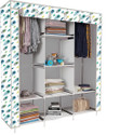 Etoly 8 Shelf Foldable Collapsible Wardrobe Storage Organizer Almirah Cloth Rack PC Collapsible Wardrobe (Finish Color - Peacock Feather print (20), DIY(Do-It-Yourself))