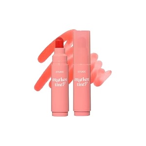 etude dear darling marker tint  long lasting highly pigmented lip tint  lightweight watery finish  smudge amp transfer proof  easy drawing tip  korean lip tint korean makeup 05 pink tangerine 35g