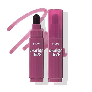 etude dear darling marker tint  long lasting highly pigmented lip tint  lightweight watery finish  smudge amp transfer proof  easy drawing tip  korean lip tint korean makeup 11 black currant 35g