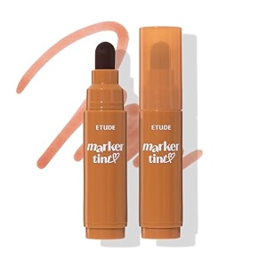 etude dear darling marker tint  long lasting highly pigmented lip tint  lightweight watery finish  smudge amp transfer proof  easy drawing tip  korean lip tint korean makeup 12 mocha brown 35g
