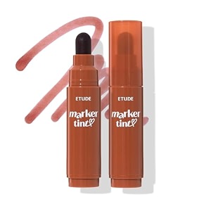 etude dear darling marker tint  long lasting highly pigmented lip tint  lightweight watery finish  smudge amp transfer proof  easy drawing tip  korean lip tint korean makeup 10 sweet cinnamon 35g